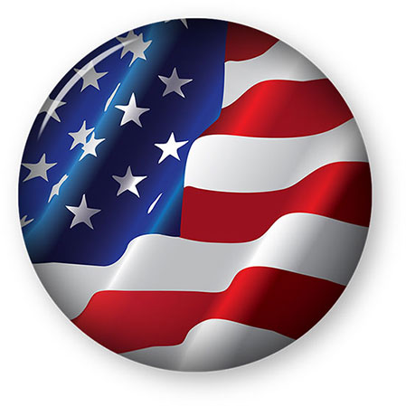 large American Flag button round