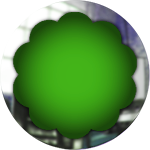 green glass button with frame design