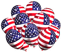 American flag balloons clipart
