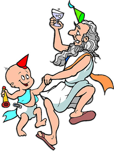 Father time and baby new year