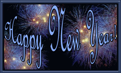 happy new year blue fireworks