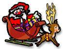 Santa sleigh and reindeer graphic