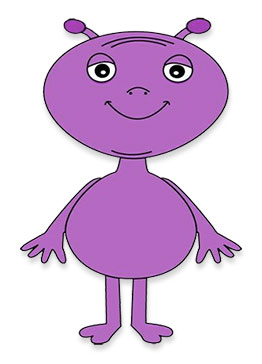 purple space alien