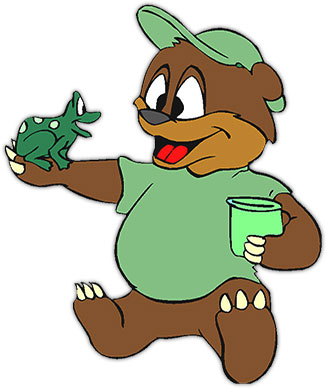 bear with frog