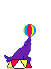 animated seal playing with ball