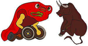 car and a bull