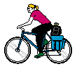 woman riding bicycle animated