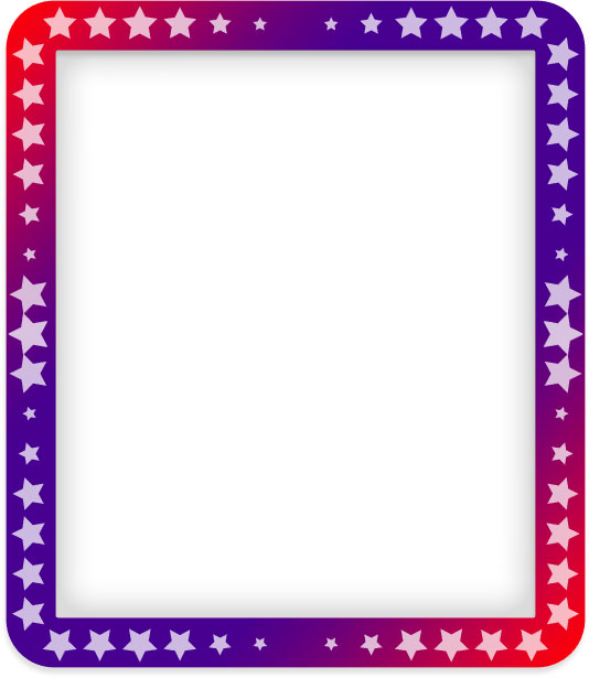 red, white and blue frame