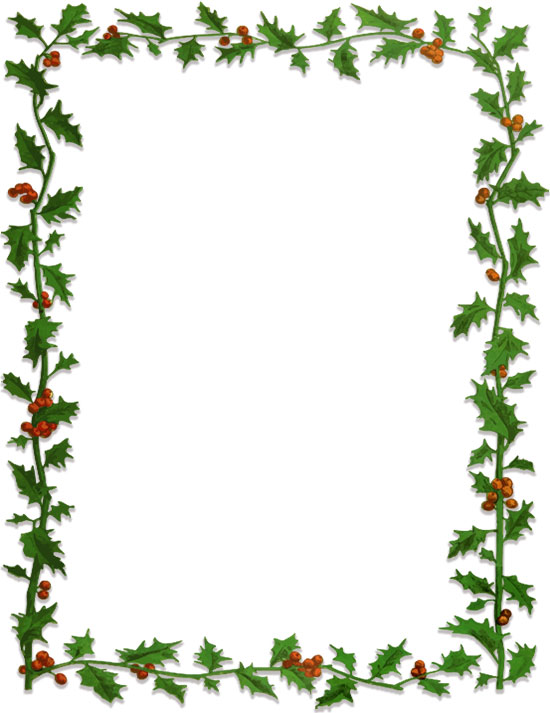 Christmas holly frame