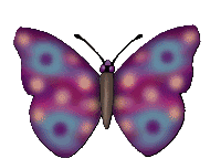 purple and blue animated butterfly