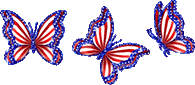 red, white and blue butterflies