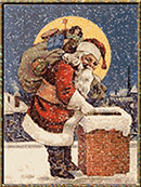 Santa down the chimney animation