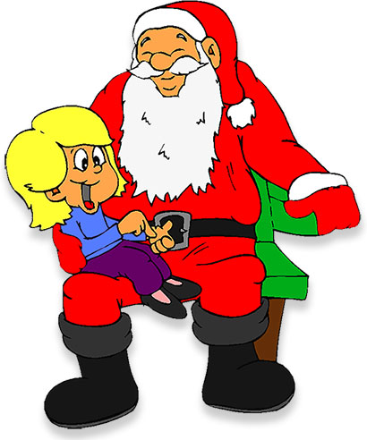 Santa girl on lap