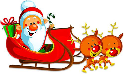Santa and his sleigh