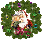 Christmas wreath santa child
