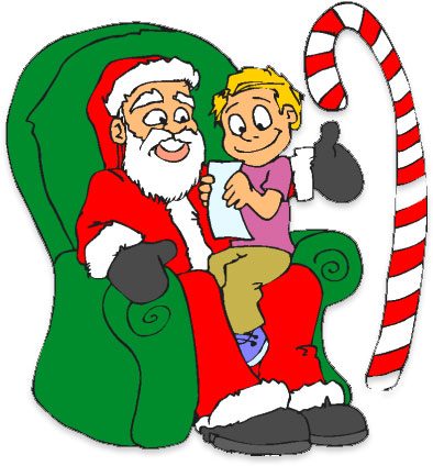 sitting on Santa's lap