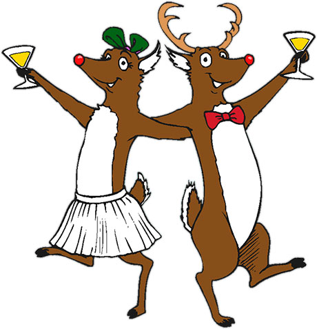 reindeer celebrating Christmas