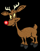 animated rudolph for use on black backgrounds