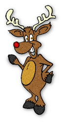 animated rudolph waving with flashing nose