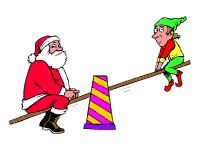 elf and Santa playing