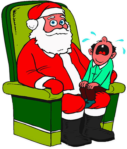 child on Santa's lap