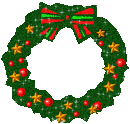 animated Christmas wreath with bow
