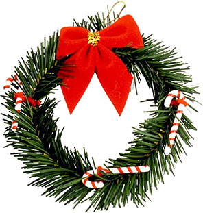 Christmas wreath with candy canes