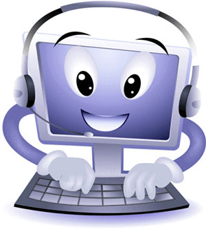 working on computer clipart