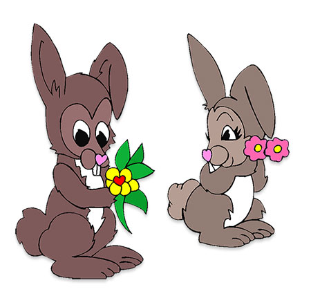 bunnies flowers