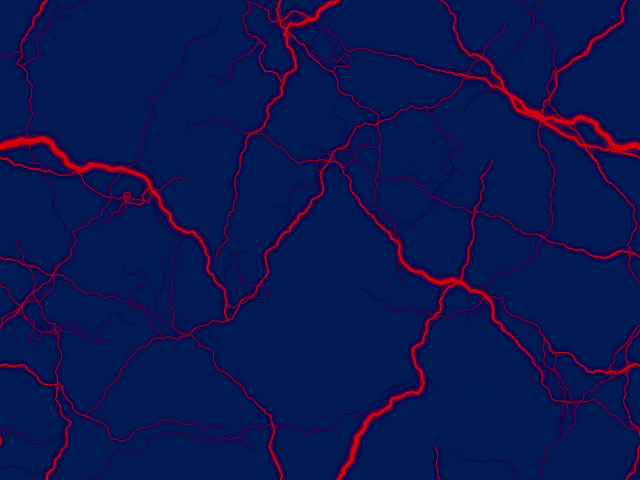 red on blue strings background