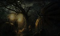 dark and spooky halloween scene