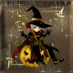 witch and jack-o'-lantern