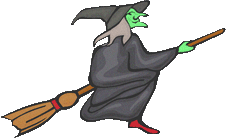 witch flying transparent background