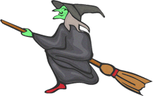 witch flying transparent with white matte