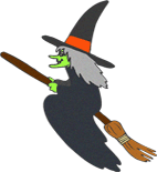 witch flying on broom