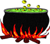 black cauldron bubbling