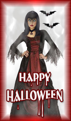 vampire with happy halloween