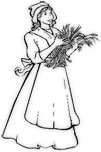 pilgrim girl with flowers