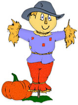 scarecrow with pumpkin