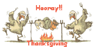 turkeys preparing a Thanksgiving feast animated