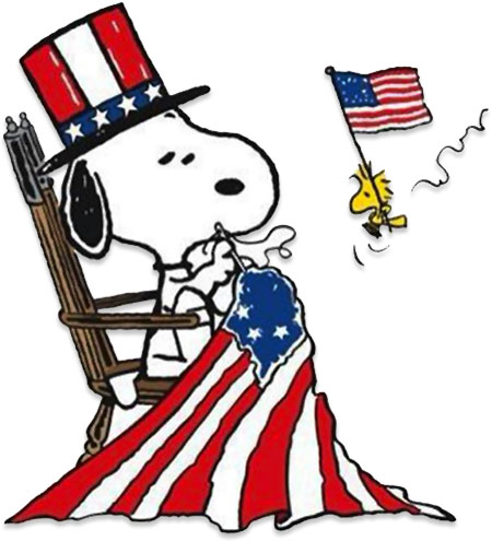 American flag Snoopy