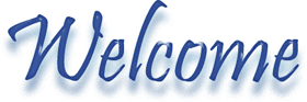 welcome clipart on white animated - red and blue